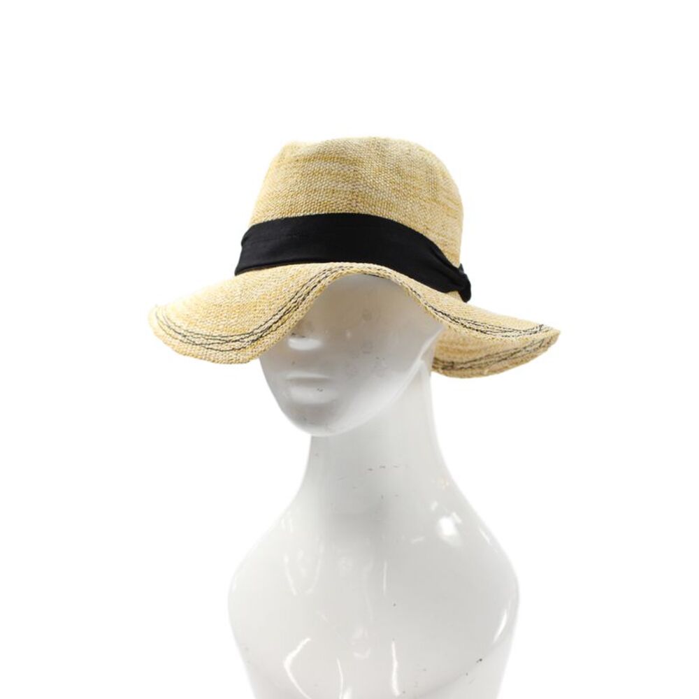 Lola Hats Womens Grosgrain Ribbon Woven Panama Sun Hat Beige One Size